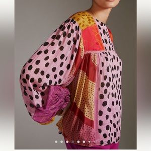 Blank London Rosy Bloom Anthropologie Blouse Size 1x